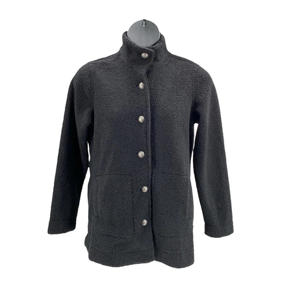 Susan Graver Jackets & Blazers - Susan Graver Women's Knit Boucle Button Front Jacket Black - Regular